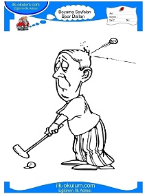 Çocuklar İçin Golf Boyama Sayfaları 